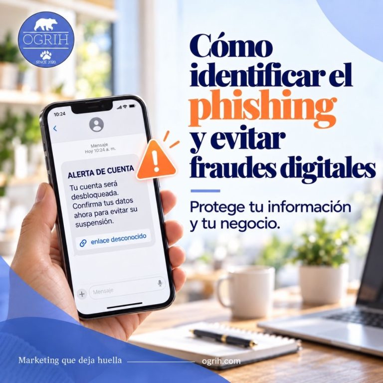 Celular con un mensaje sospechoso que amenaza con bloquear una cuenta y solicita confirmar datos.