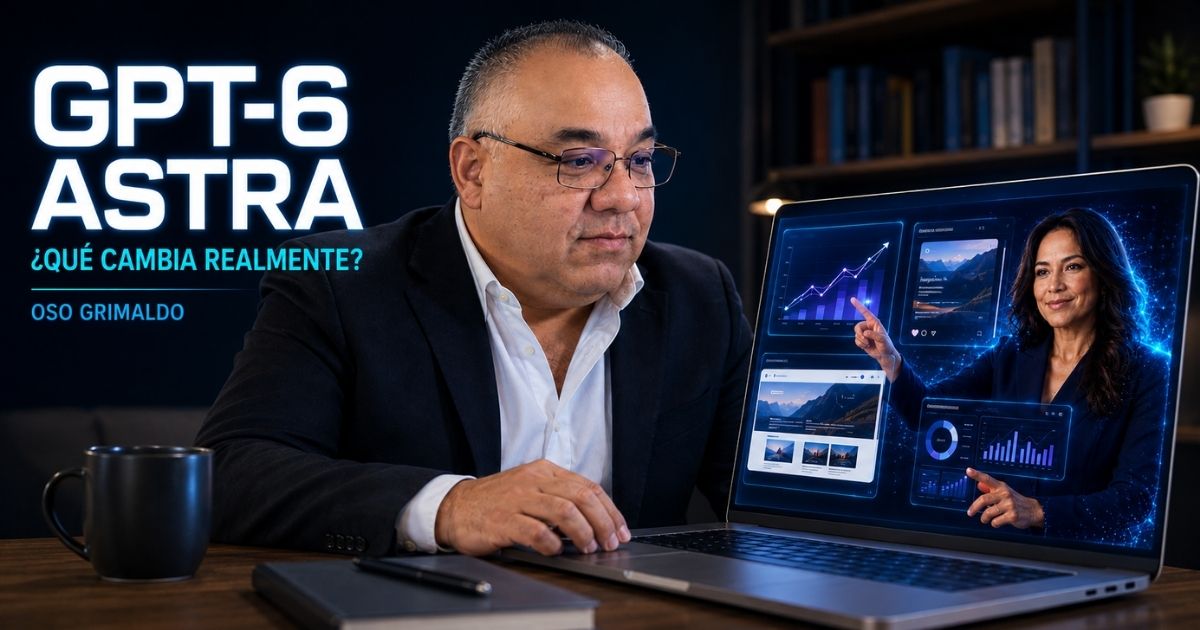Omar Grimaldo observa su laptop mientras Lía crea gráficas, diseños, páginas web y tableros con inteligencia artificial.