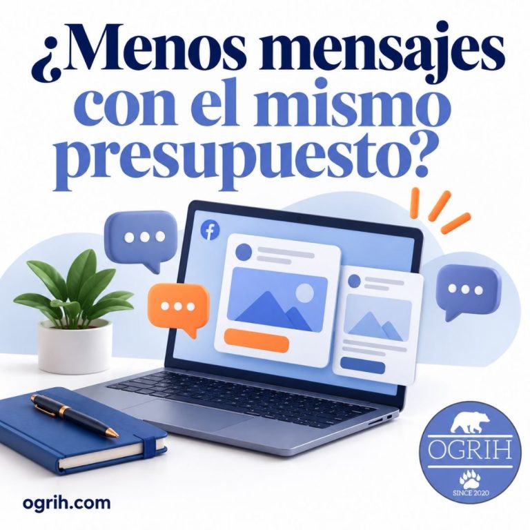 Portada del artículo de OGRIH sobre costos publicitarios, resultados y generación de mensajes en Meta Ads.